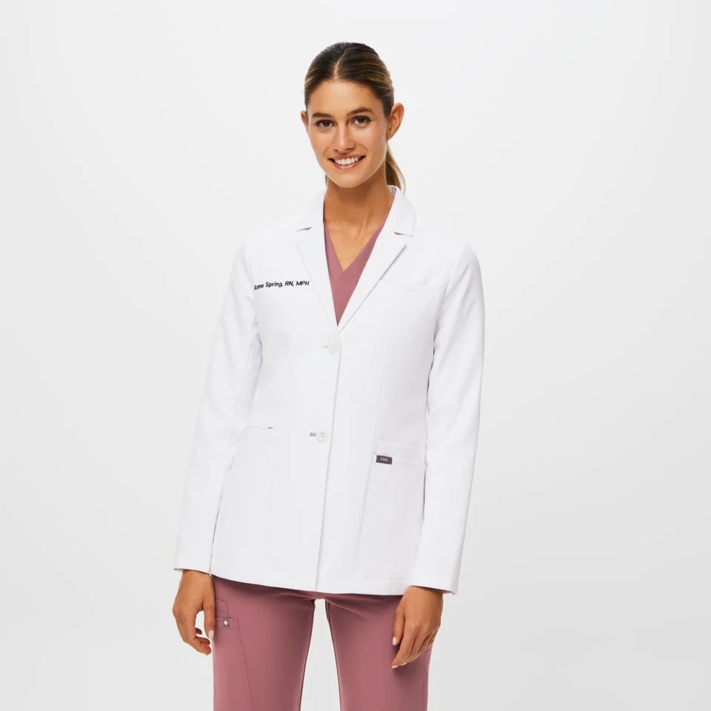 Figs White Lab Coat, Short. Bellevue Gem